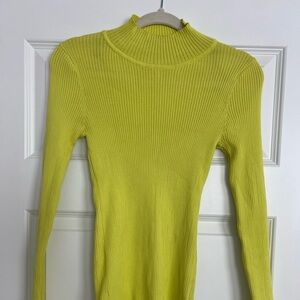 Stylish Lime Knit Turtleneck